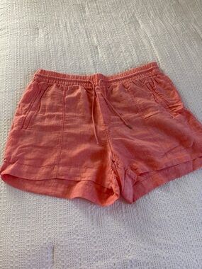 Athleta Coral Drawstring Linen-Blend Athletic Shorts